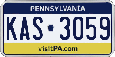 PA license plate KAS3059