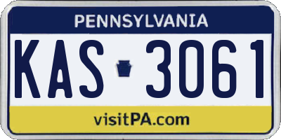 PA license plate KAS3061