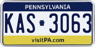 PA license plate KAS3063