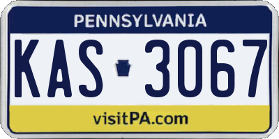PA license plate KAS3067