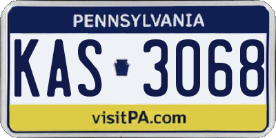 PA license plate KAS3068