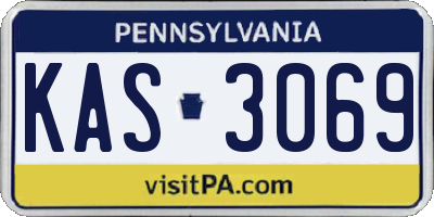 PA license plate KAS3069