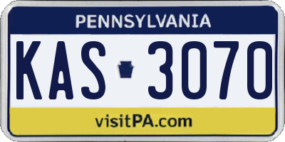 PA license plate KAS3070