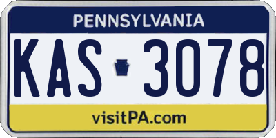PA license plate KAS3078