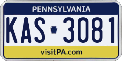 PA license plate KAS3081