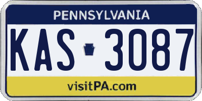 PA license plate KAS3087