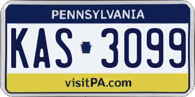 PA license plate KAS3099