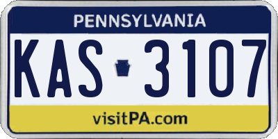 PA license plate KAS3107
