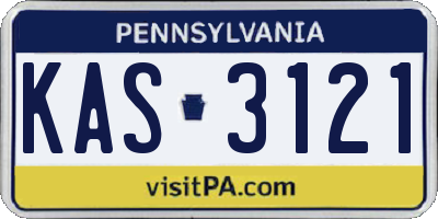 PA license plate KAS3121