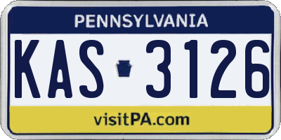 PA license plate KAS3126