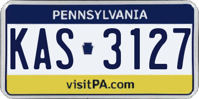 PA license plate KAS3127