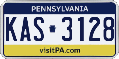 PA license plate KAS3128