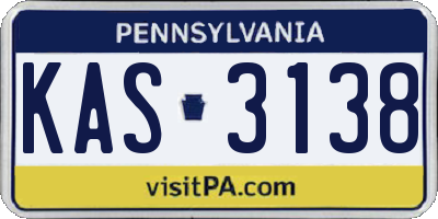 PA license plate KAS3138