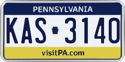 PA license plate KAS3140