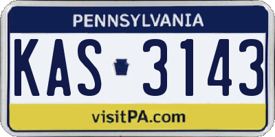 PA license plate KAS3143