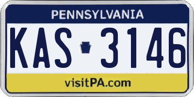 PA license plate KAS3146