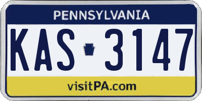 PA license plate KAS3147