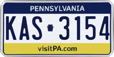 PA license plate KAS3154