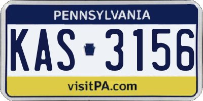 PA license plate KAS3156