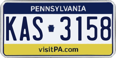 PA license plate KAS3158