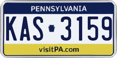 PA license plate KAS3159