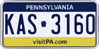 PA license plate KAS3160