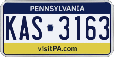 PA license plate KAS3163