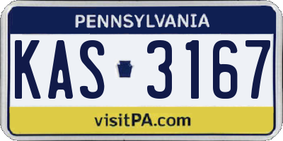 PA license plate KAS3167