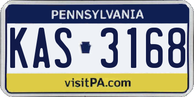 PA license plate KAS3168