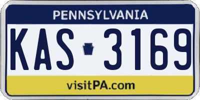 PA license plate KAS3169