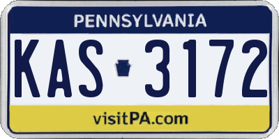 PA license plate KAS3172