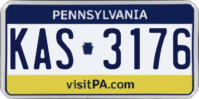 PA license plate KAS3176