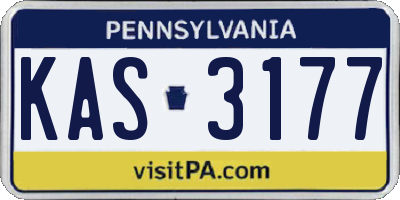 PA license plate KAS3177