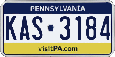 PA license plate KAS3184