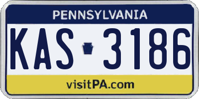 PA license plate KAS3186