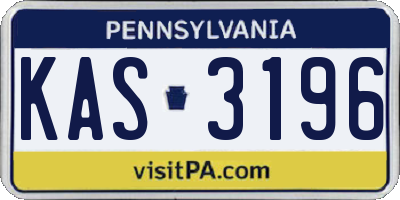 PA license plate KAS3196