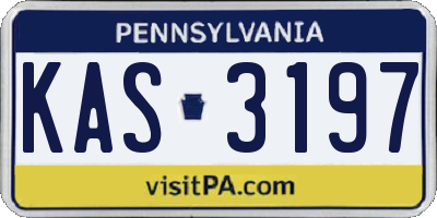 PA license plate KAS3197