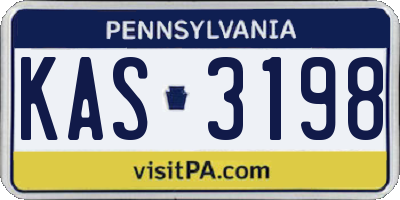 PA license plate KAS3198