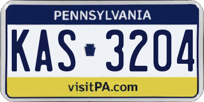 PA license plate KAS3204