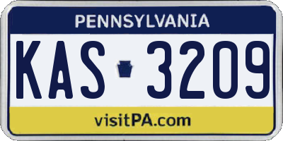 PA license plate KAS3209