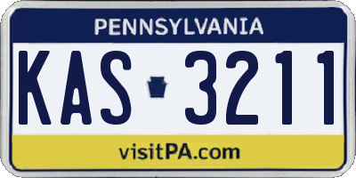 PA license plate KAS3211