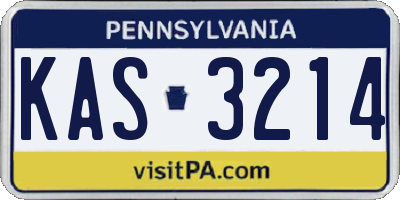 PA license plate KAS3214