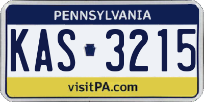PA license plate KAS3215
