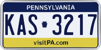 PA license plate KAS3217