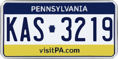PA license plate KAS3219