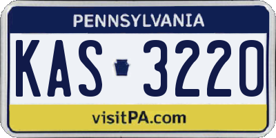PA license plate KAS3220