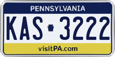 PA license plate KAS3222