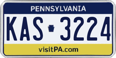 PA license plate KAS3224