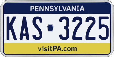 PA license plate KAS3225
