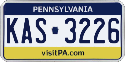 PA license plate KAS3226